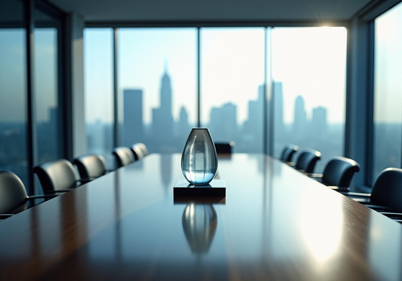 Executive strategy meeting in a modern London skyscraper
